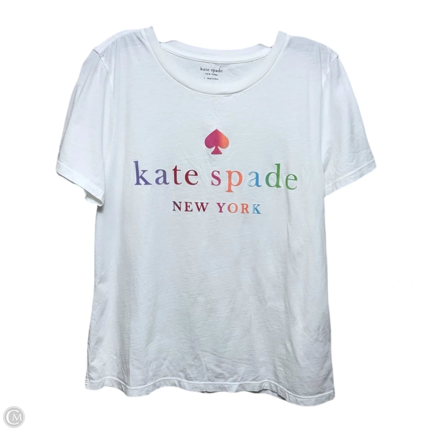 Top Short Sleeve By Kate Spade In White, Size: L