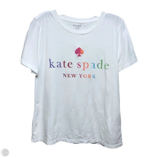Top Short Sleeve By Kate Spade In White, Size: L