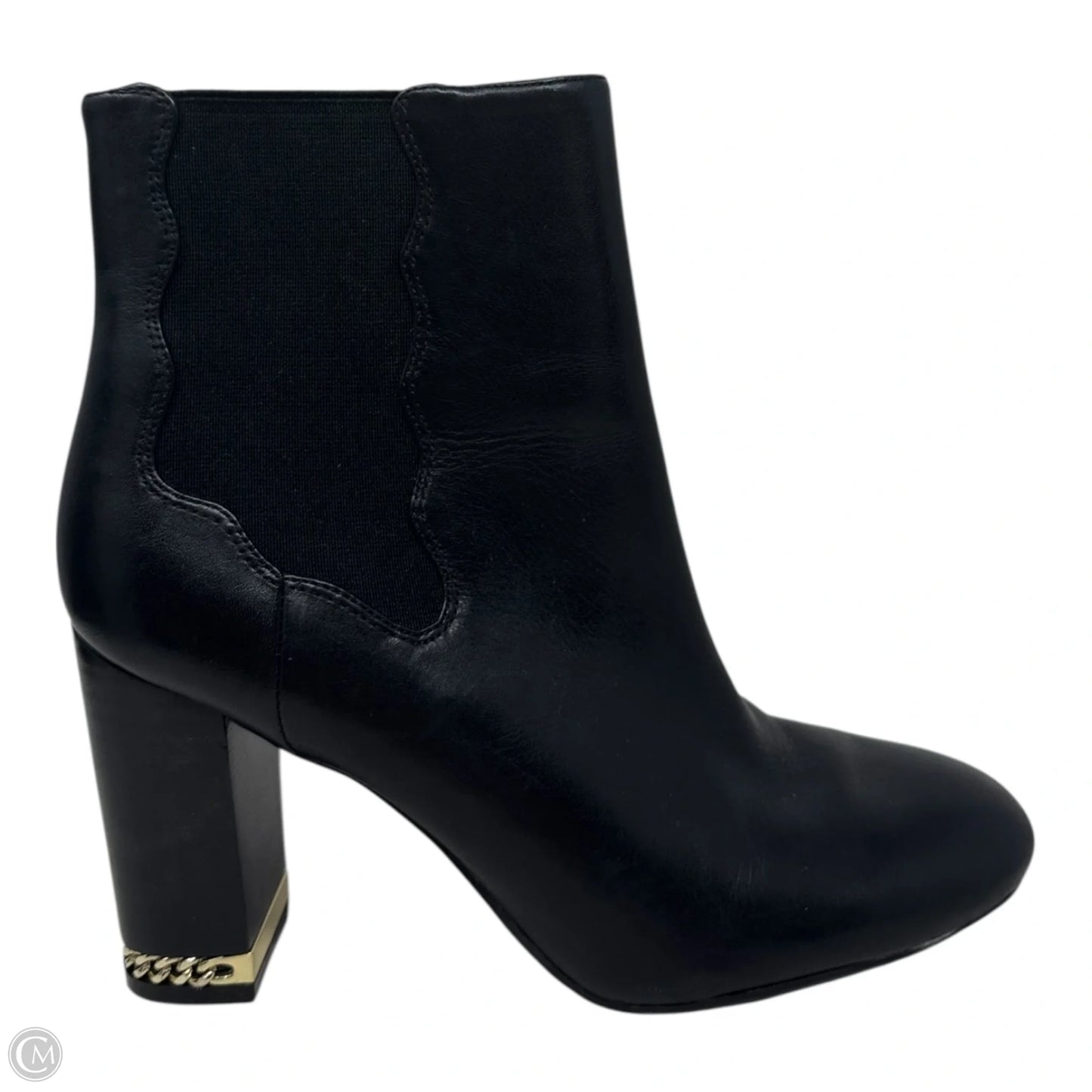 Olina Chain Heel Boots Ankle Heels By Preston And York In Black, Size: 7