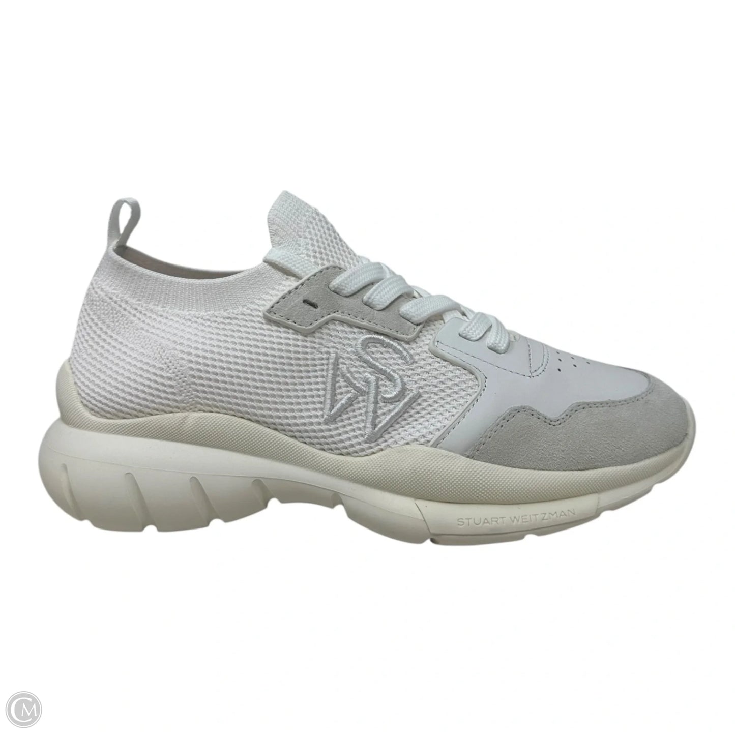 5050 Mesh Lace-up Sneakers Designer By Stuart Weitzman In White, Size: 6