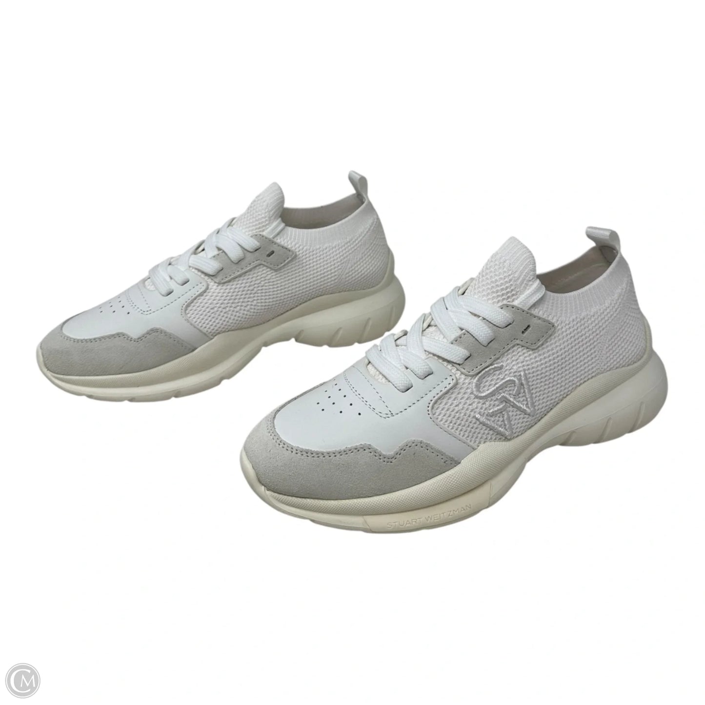 5050 Mesh Lace-up Sneakers Designer By Stuart Weitzman In White, Size: 6