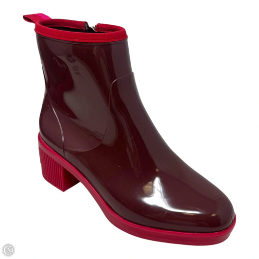 Puddle Rain Booties Designer By Kate Spade In Brandy, Size: 6