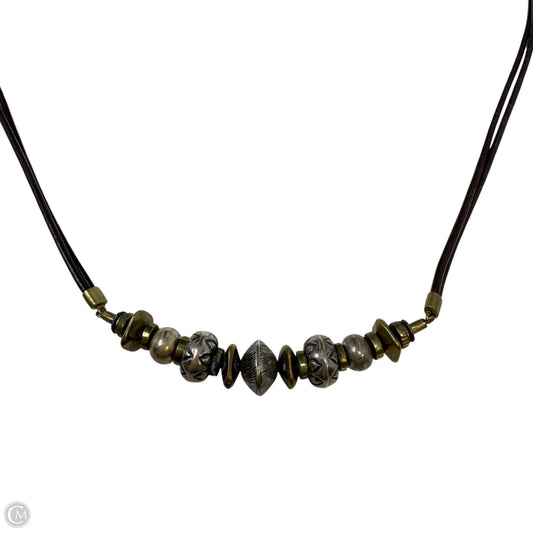 925 Sterling Silver, Brass & Leather Treasured Trinkets Necklace N3237 By Silpada