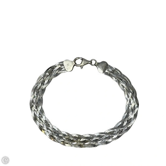 Italian Sterling Silver Herringbone Braided Bracelet