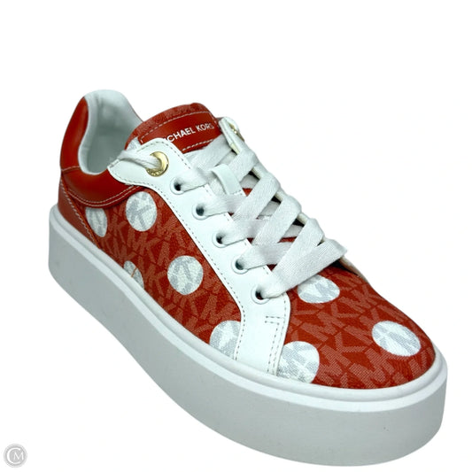 Romey Polka Dot Platform Sneakers By Michael By Michael Kors In Orange & White, Size: 6.5