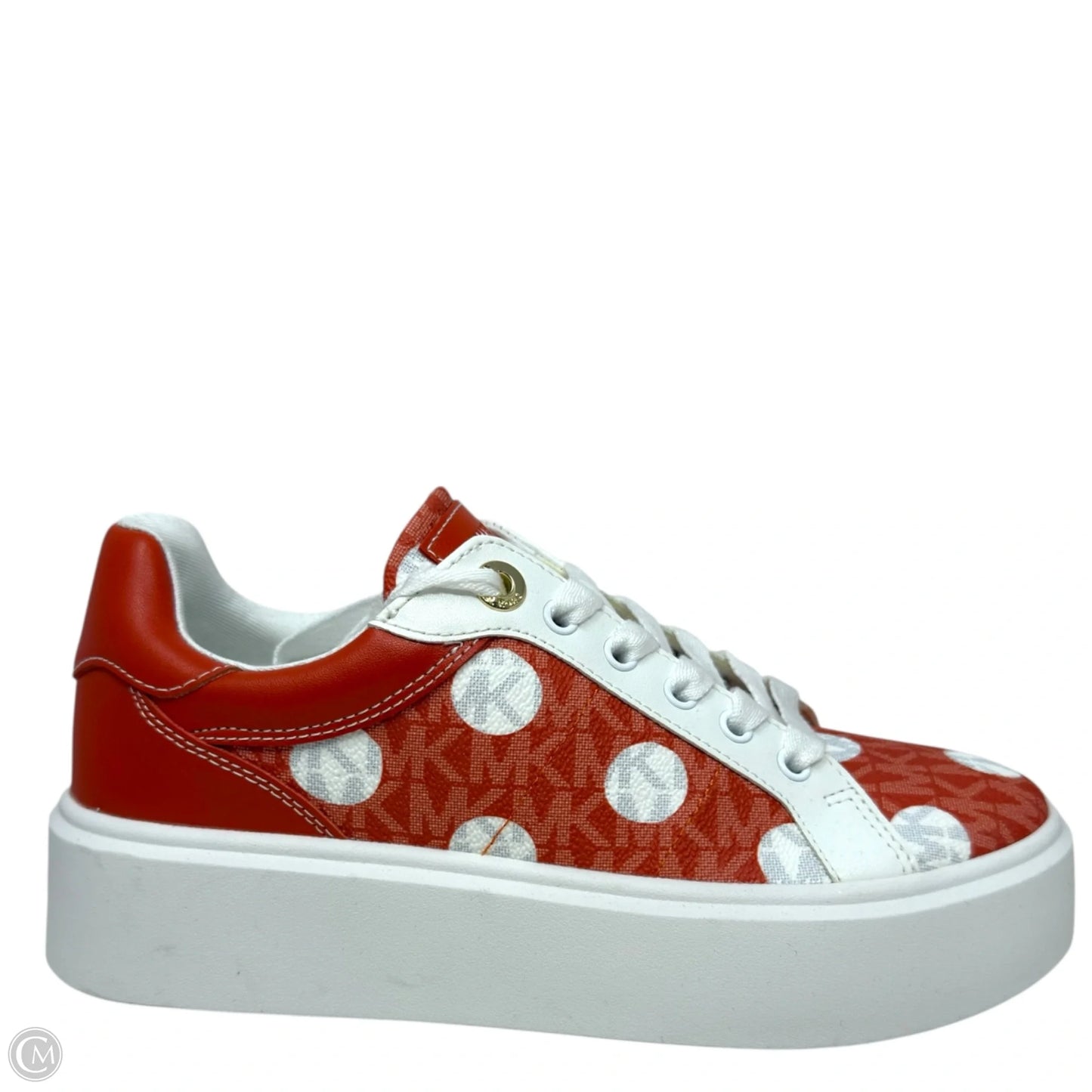 Romey Polka Dot Platform Sneakers By Michael By Michael Kors In Orange & White, Size: 6.5
