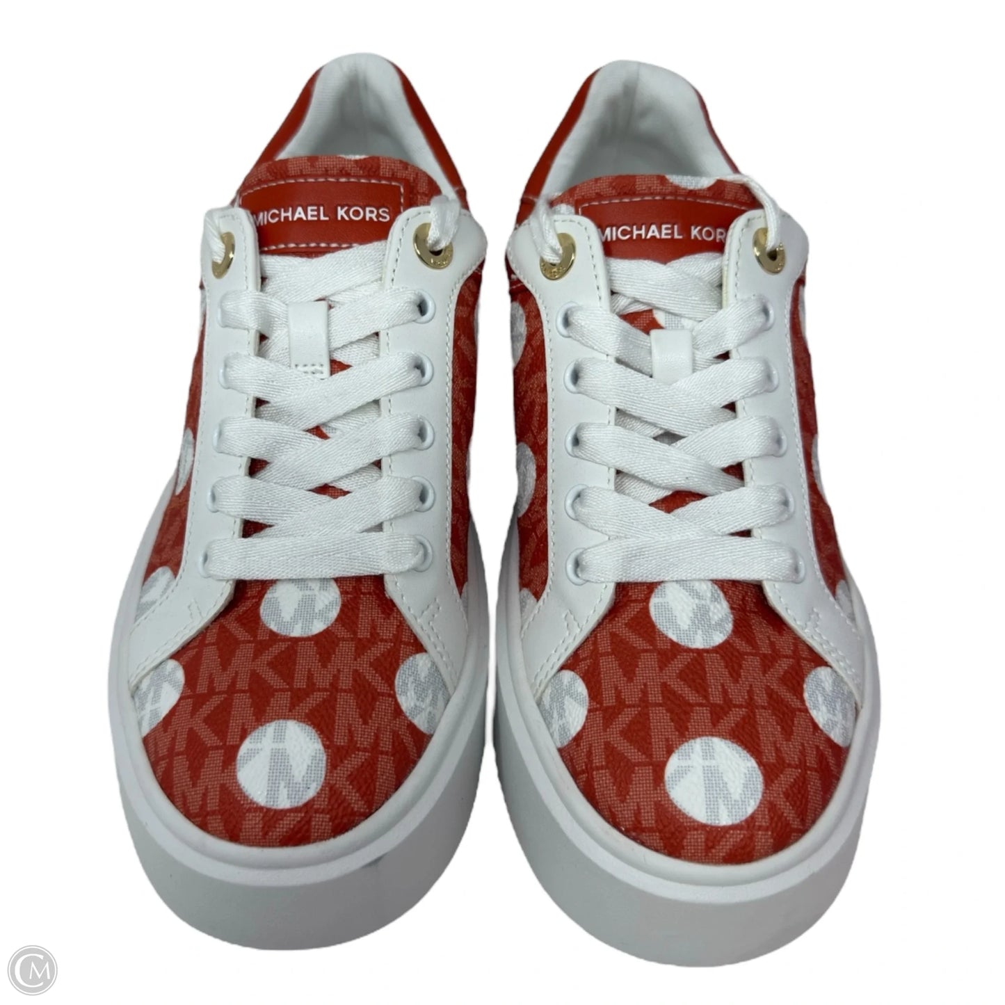 Romey Polka Dot Platform Sneakers By Michael By Michael Kors In Orange & White, Size: 6.5