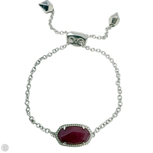 Elaina Silver Adjustable Chain Bracelet in Berry Glass By Kendra Scott
