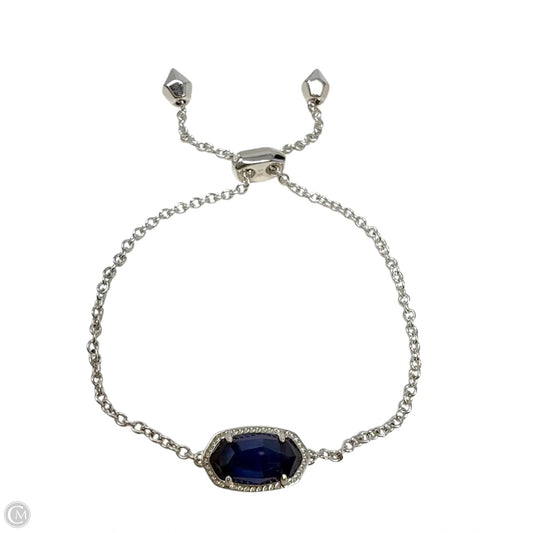 Elaina Silver Adjustable Chain Bracelet in Cobalt Cat’s Eye By Kendra Scott