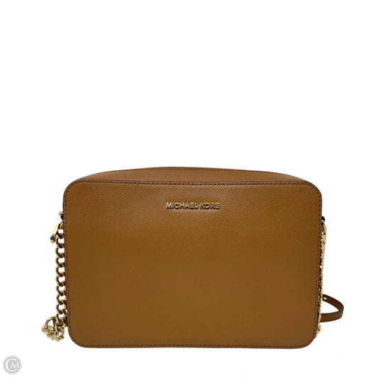 Jet Set Large Saffiano Leather Crossbody Bag Designer By Michael Kors, Size: Medium