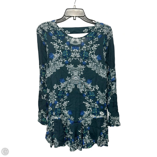Open Back Tunic Long Sleeve By Free People In Green, Size: Xs