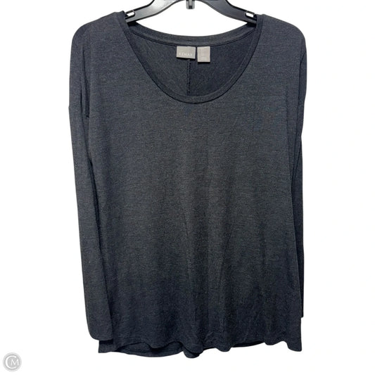 Top Long Sleeve By Kenar In Grey, Size: L