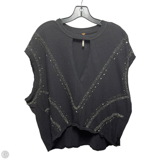 Embellished Keyhole Top Sleeveless By Free People In Black, Size: M