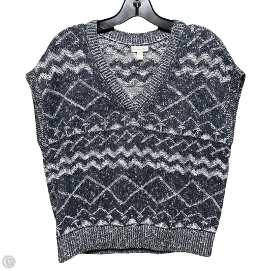 Vest Sweater By Garnet Hill In Blue & White, Size: M