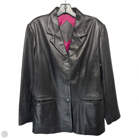 Coat Leather By Preston And New York In Black, Size: M
