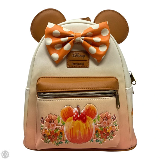 Minnie Pumpkin Backpack By Loungefly, Size: Medium