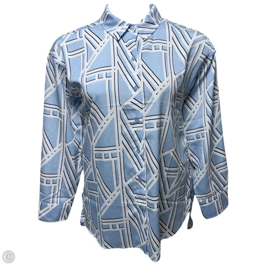 Top Long Sleeve Designer By Karl Lagerfeld In Geometric Pattern, Size: M
