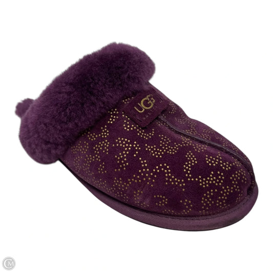 Slippers Designer By Ugg In Purple, Size: 6