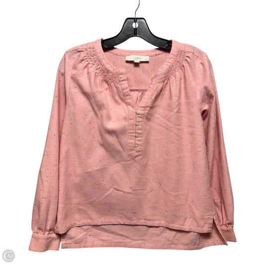 Top Long Sleeve By Loft In Pink, Size: Xsp