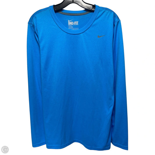 Athletic Top Long Sleeve Crewneck By Nike Apparel In Blue, Size: L