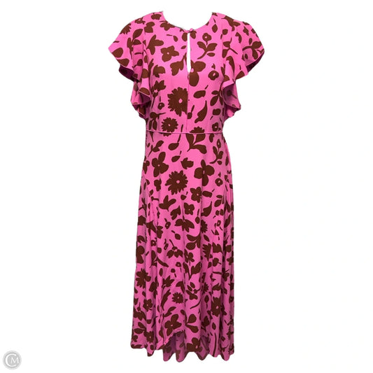 Splash Flutter Sleeve Dress
 Designer By Kate Spade In Pink Floral Print, Size: 0