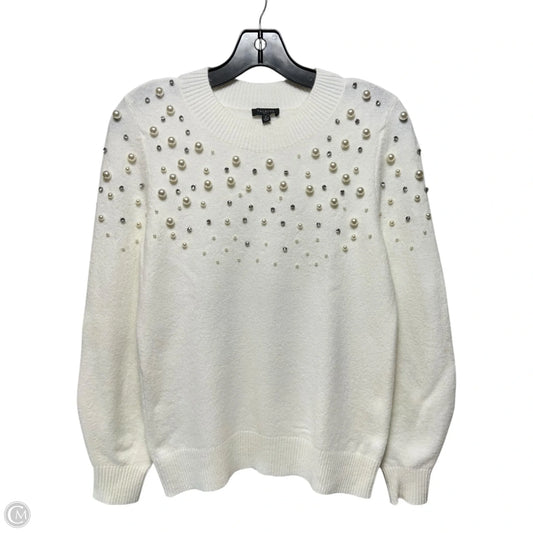 Pearl Embellished Sweater By Talbots In White, Size: Sp
