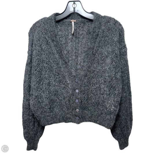 Alpaca Blend Sweater Cardigan By Free People In Grey, Size: Xs