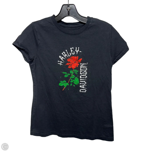 Rose Top Short Sleeve By Harley Davidson In Black, Size: S