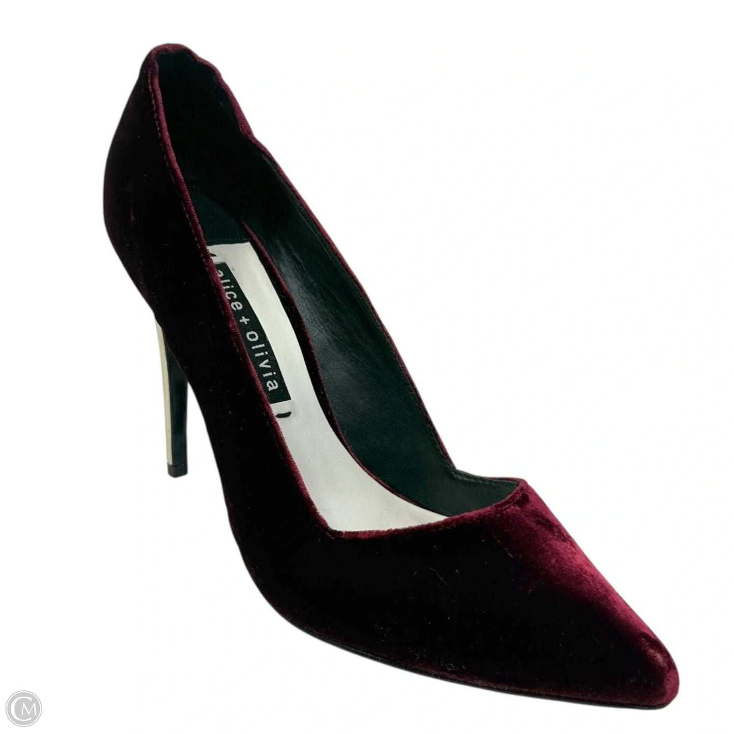 Dina Velvet Stiletto Pumps Designer By Alice + Olivia In Burgundy, Size: 8/38