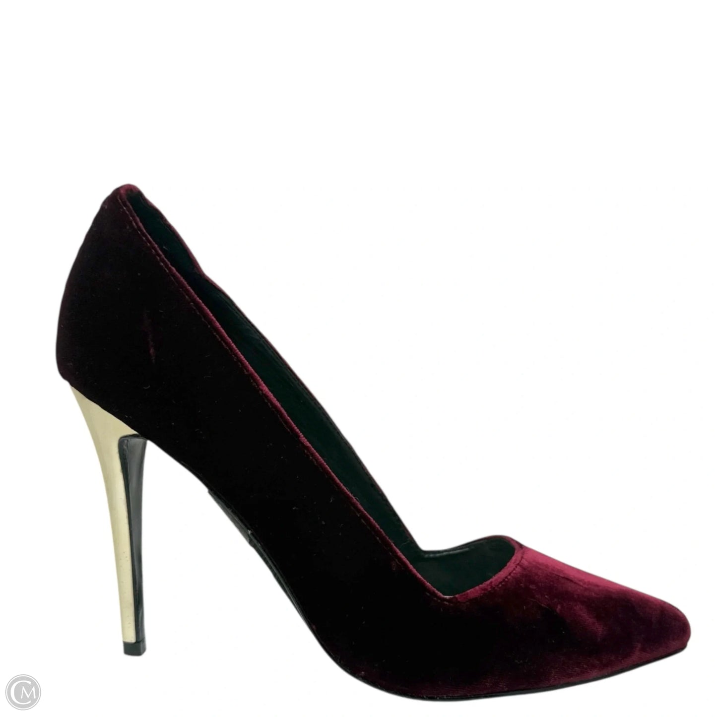 Dina Velvet Stiletto Pumps Designer By Alice + Olivia In Burgundy, Size: 8/38