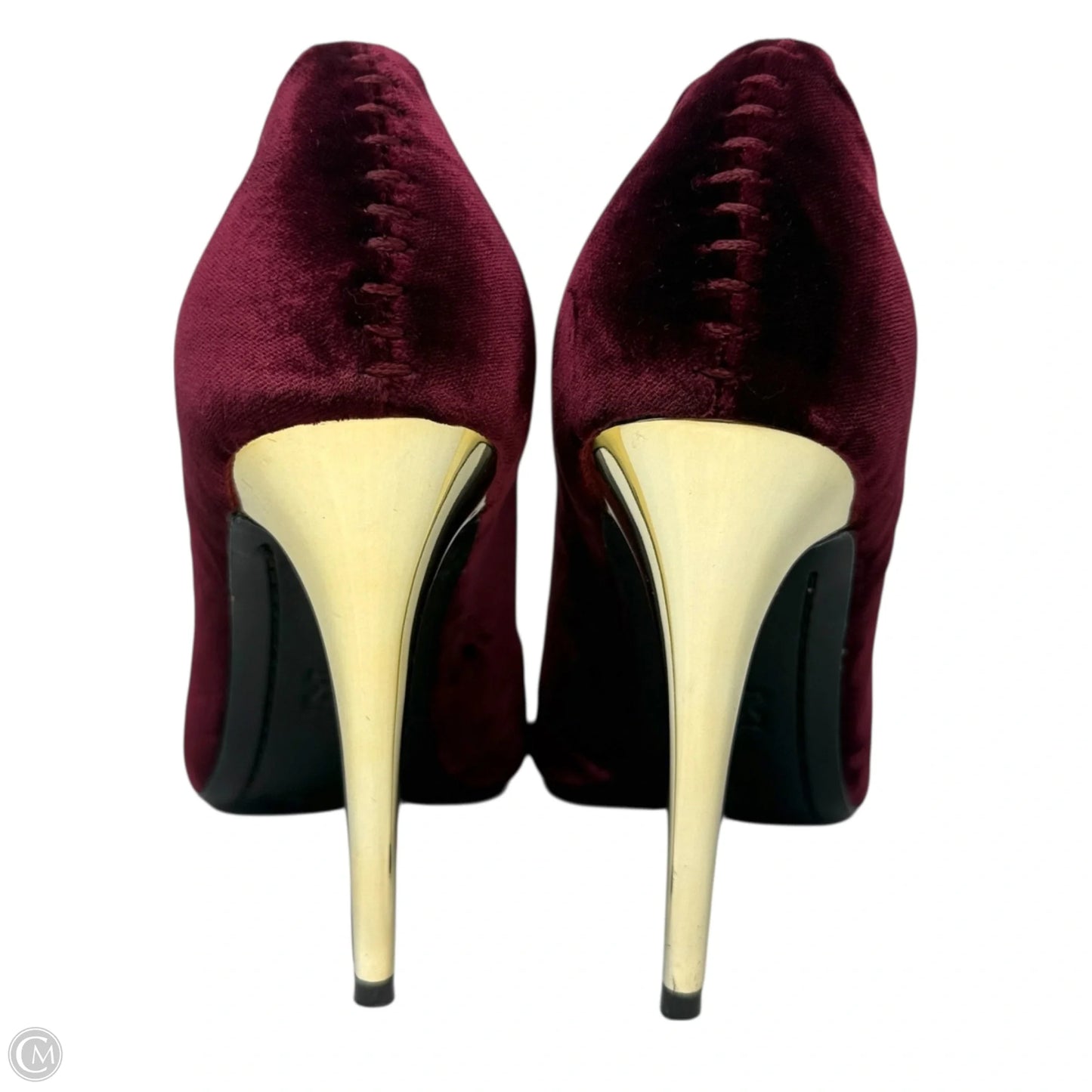 Dina Velvet Stiletto Pumps Designer By Alice + Olivia In Burgundy, Size: 8/38