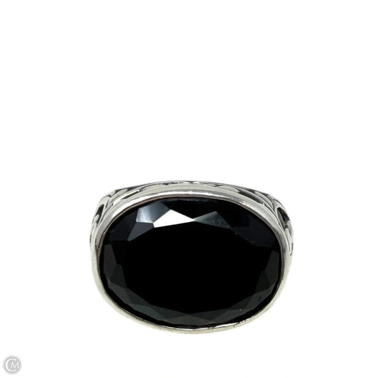 Sterling Silver, Onyx Chalcedony, Smoky Swirl Filigree Ring By Silpada, Size: 8