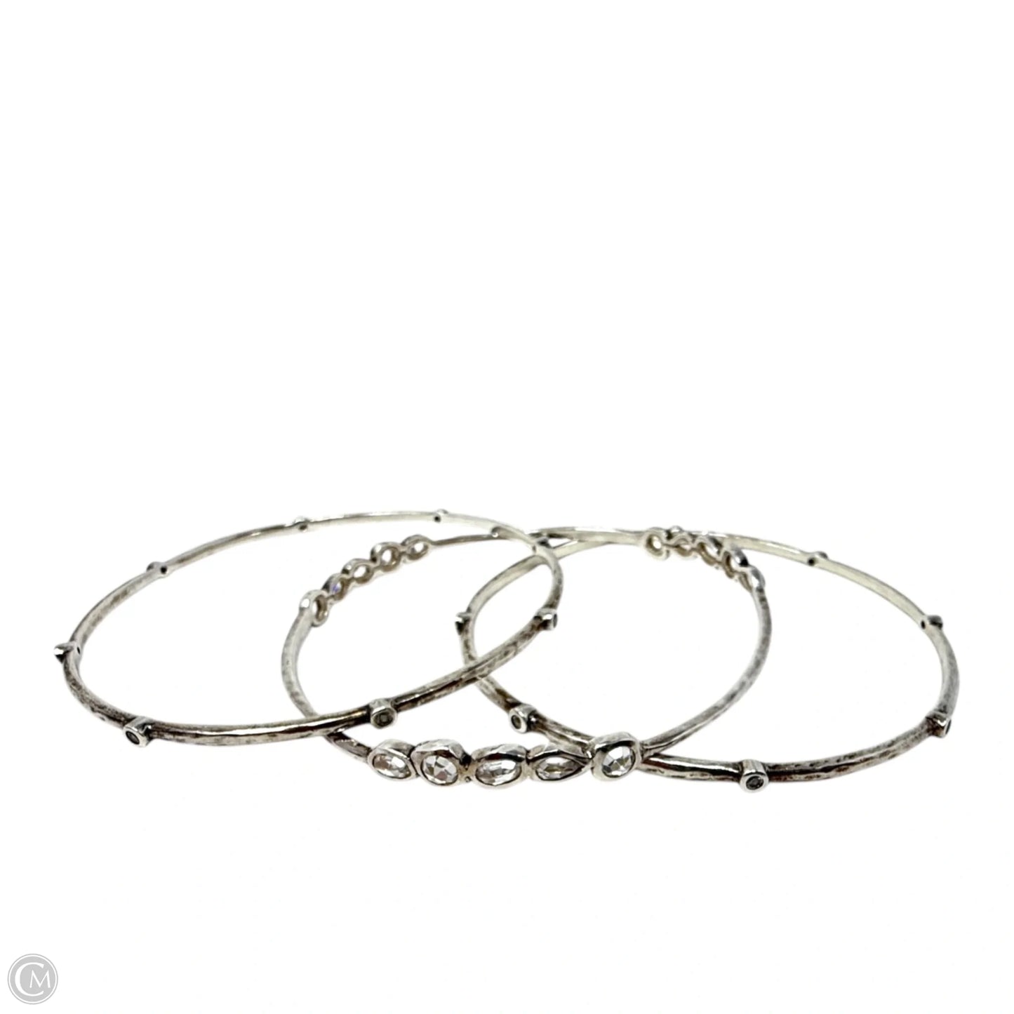 Sterling Silver Magnifique & Star Spangled Bangle Bracelet Set By Silpada, Size: 03 Piece Set