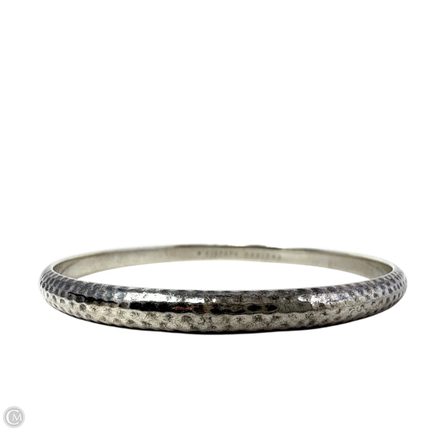 Sterling Silver Hammered & Black Spinel Bangle Bracelet Set By Silpada, Size: 02 Piece Set