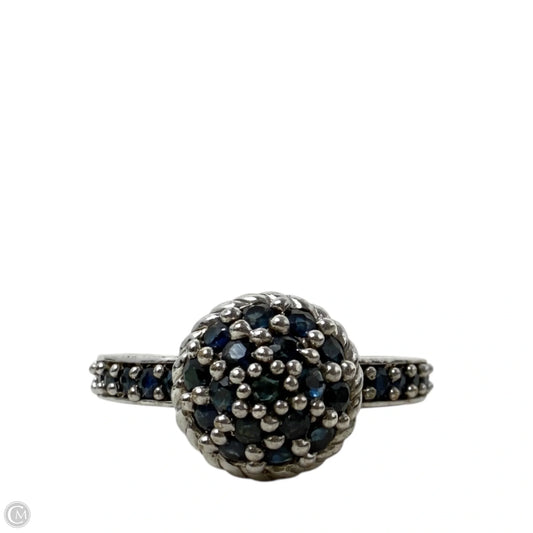 Sterling Silver & Dark Blue Gemstones Cocktail Ring By Judith Ripka For Qvc, Size: 9