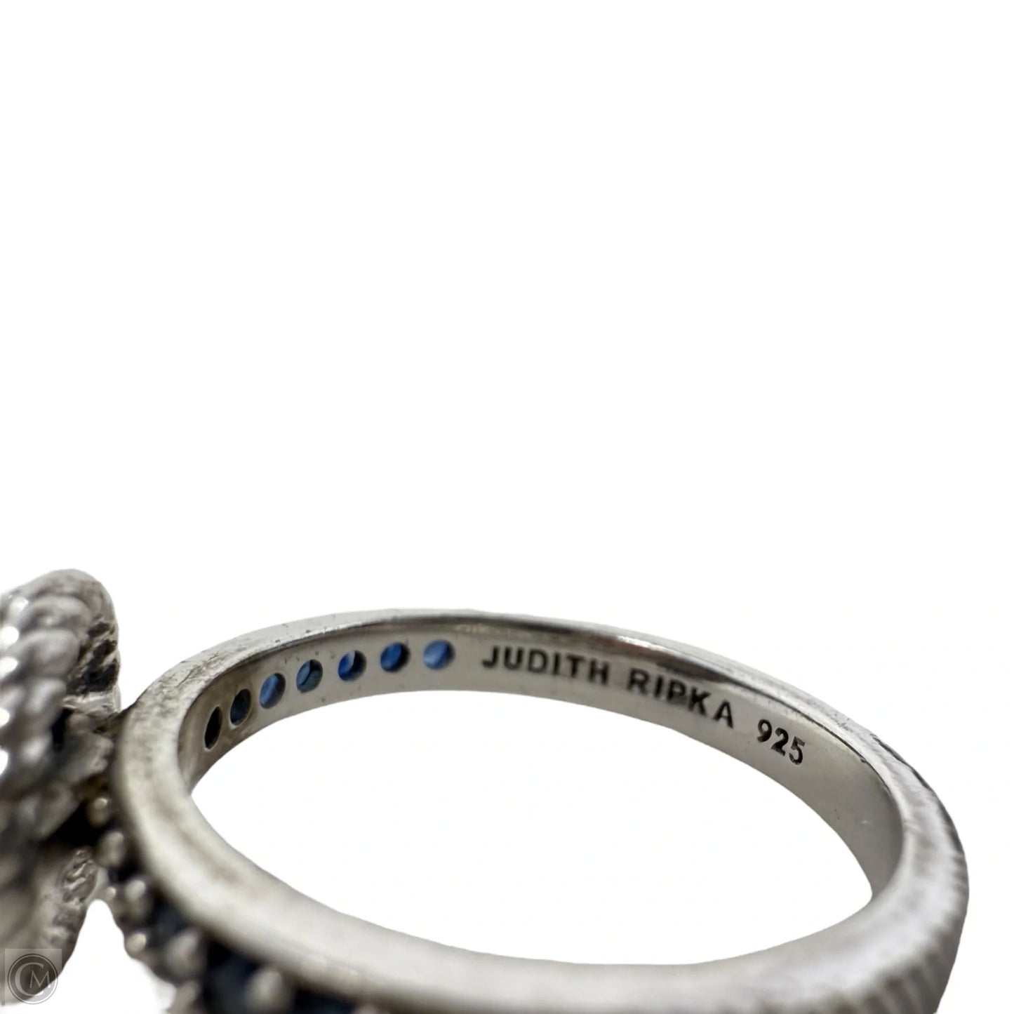 Sterling Silver & Dark Blue Gemstones Cocktail Ring By Judith Ripka For Qvc, Size: 9