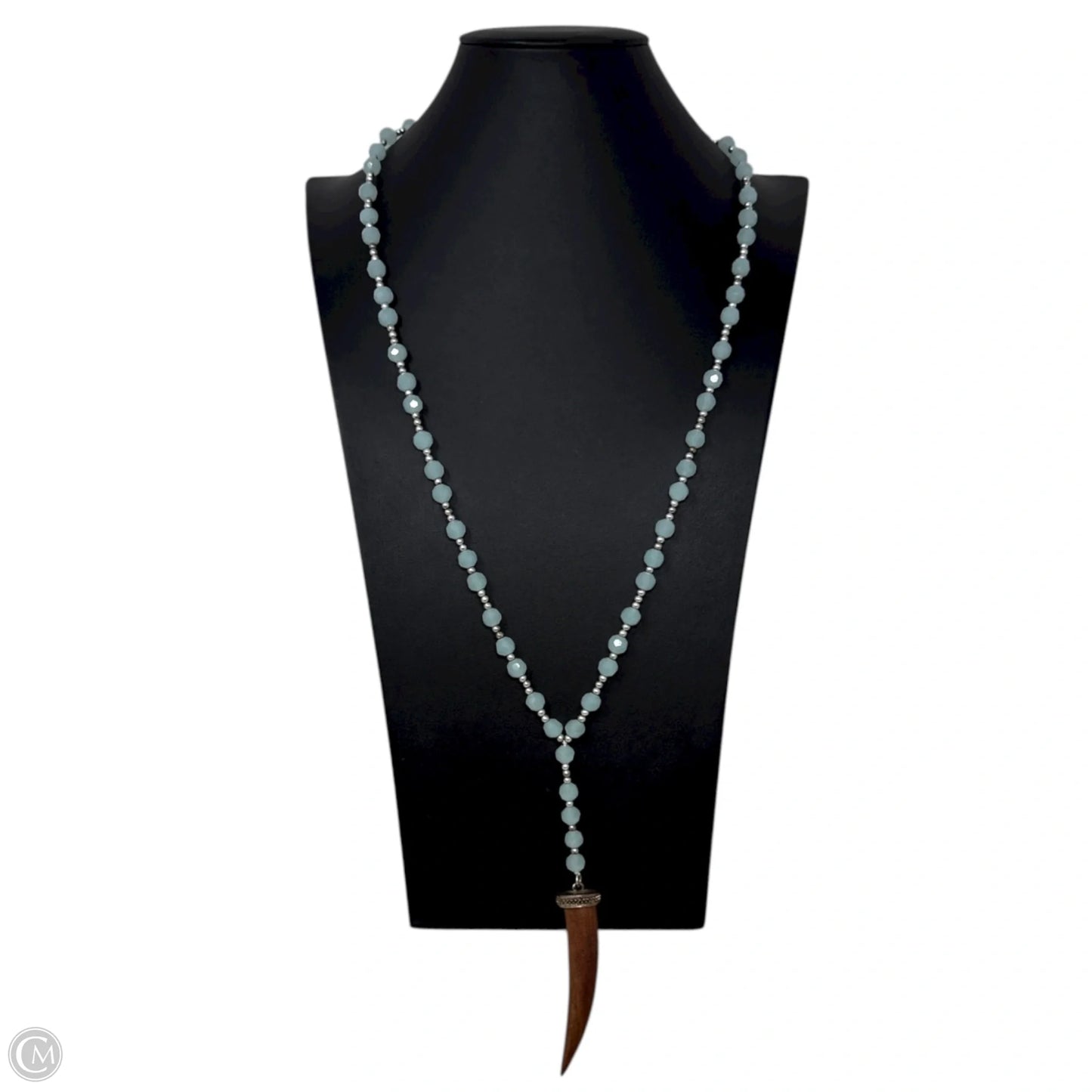 Beaded Horn Y Necklace