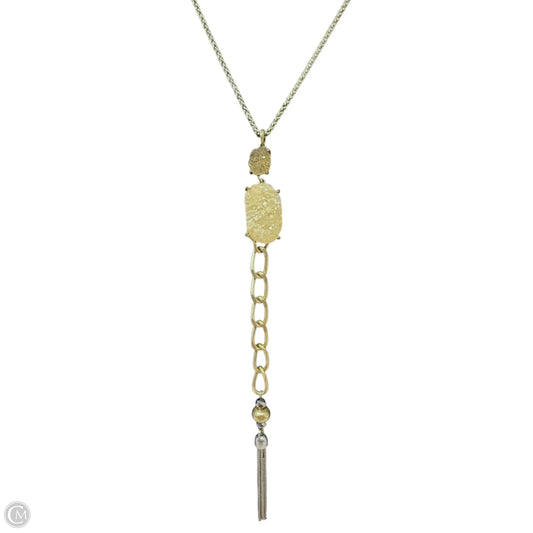 DruzyGold Tone Chain Tassel Y-Drop Long Necklace By Lucky Brand
