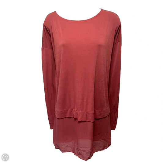 Silk Top Long Sleeve By Eileen Fisher In Red, Size: S