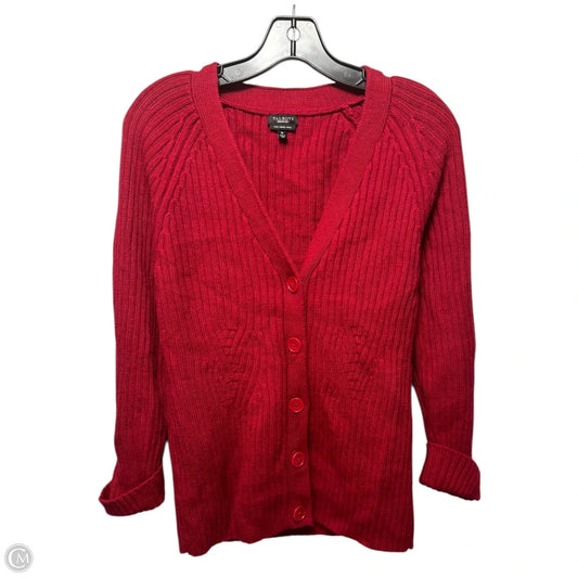 Merino Wool Sweater Cardigan By Talbots In Red, Size: M