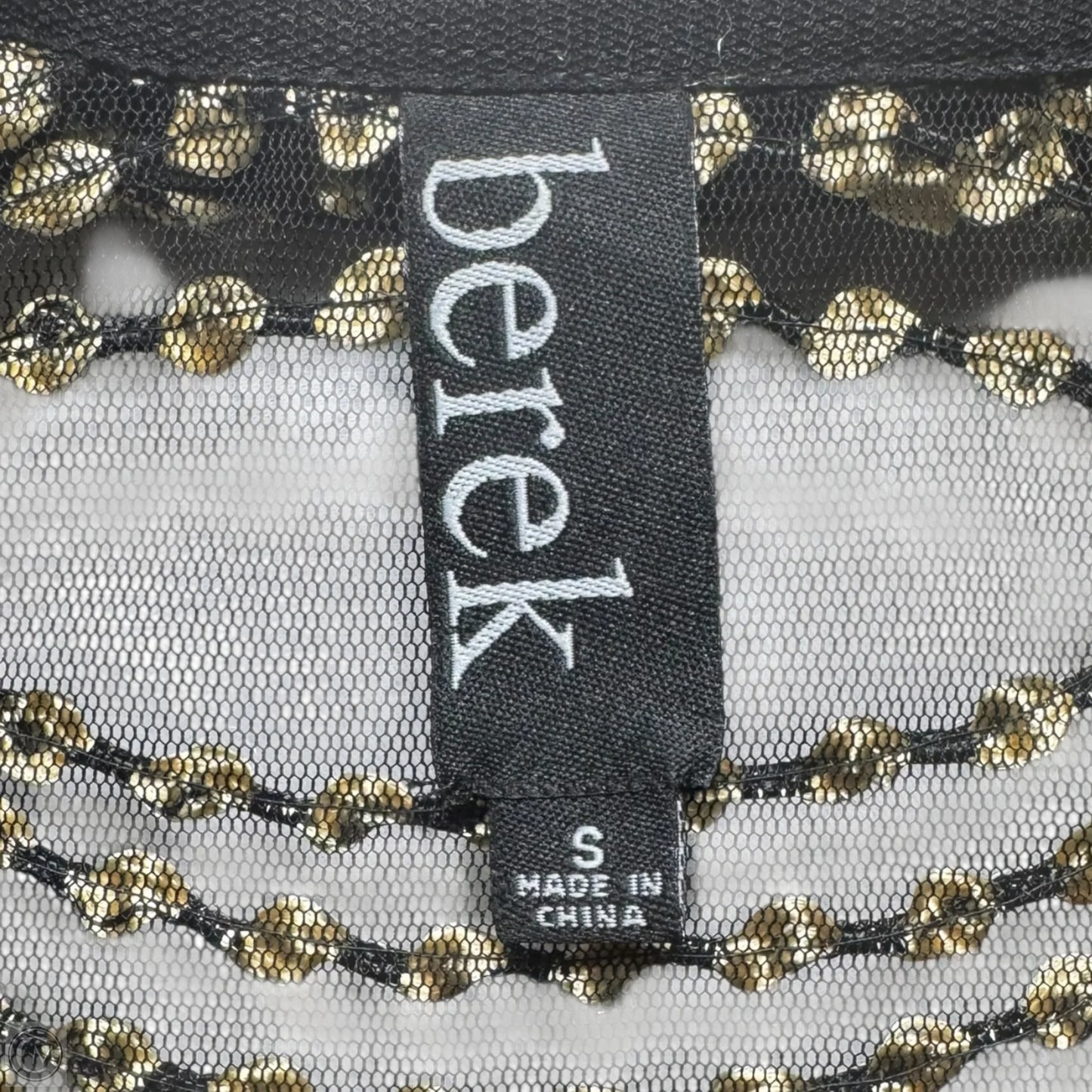 Jacket Shirt By berek In Black & Gold, Size: S