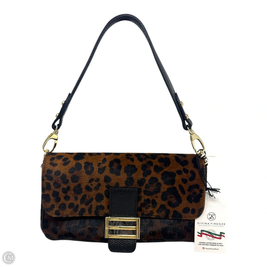 Leopard Horsehair Handbag Leather By Cmb, Size: Medium