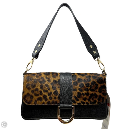 Made In Italy Leather Baguette Crossbody In Cheetah Print By Divina Firenze, Size: Medium
