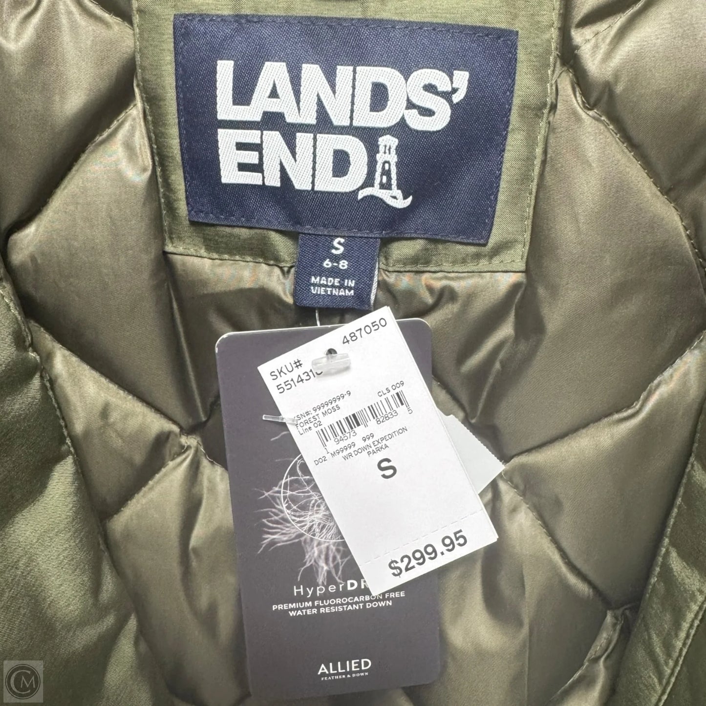 Coat Parka By Lands End In Green, Size: S