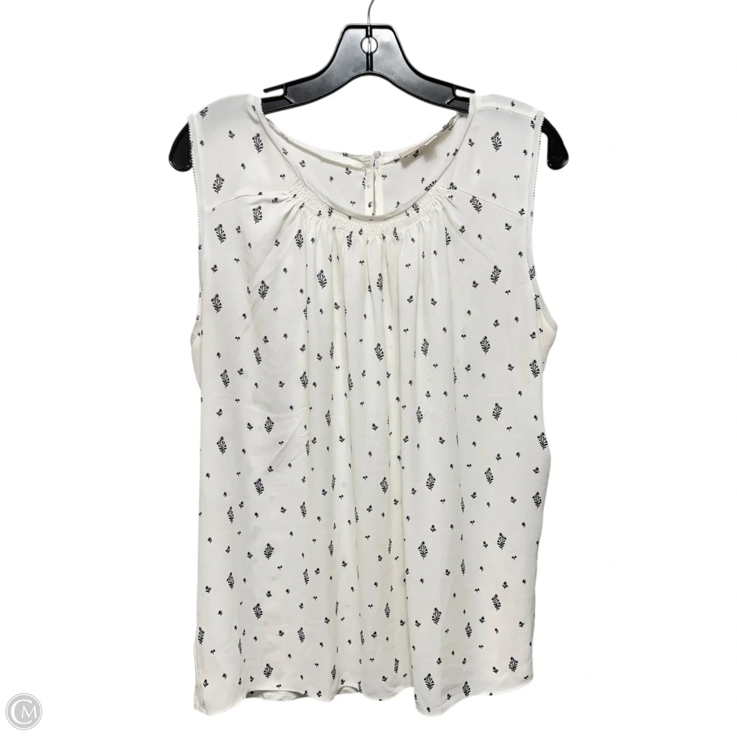 Top Sleeveless By Loft In White, Size: L