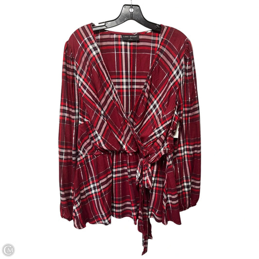 Top Long Sleeve By Lane Bryant In Plaid Pattern, Size: 18