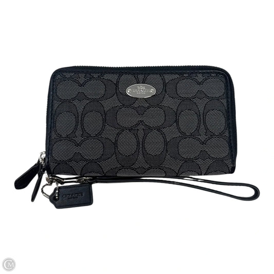 Double Zip Monogram Wristlet Designer By Coach, Size: Medium