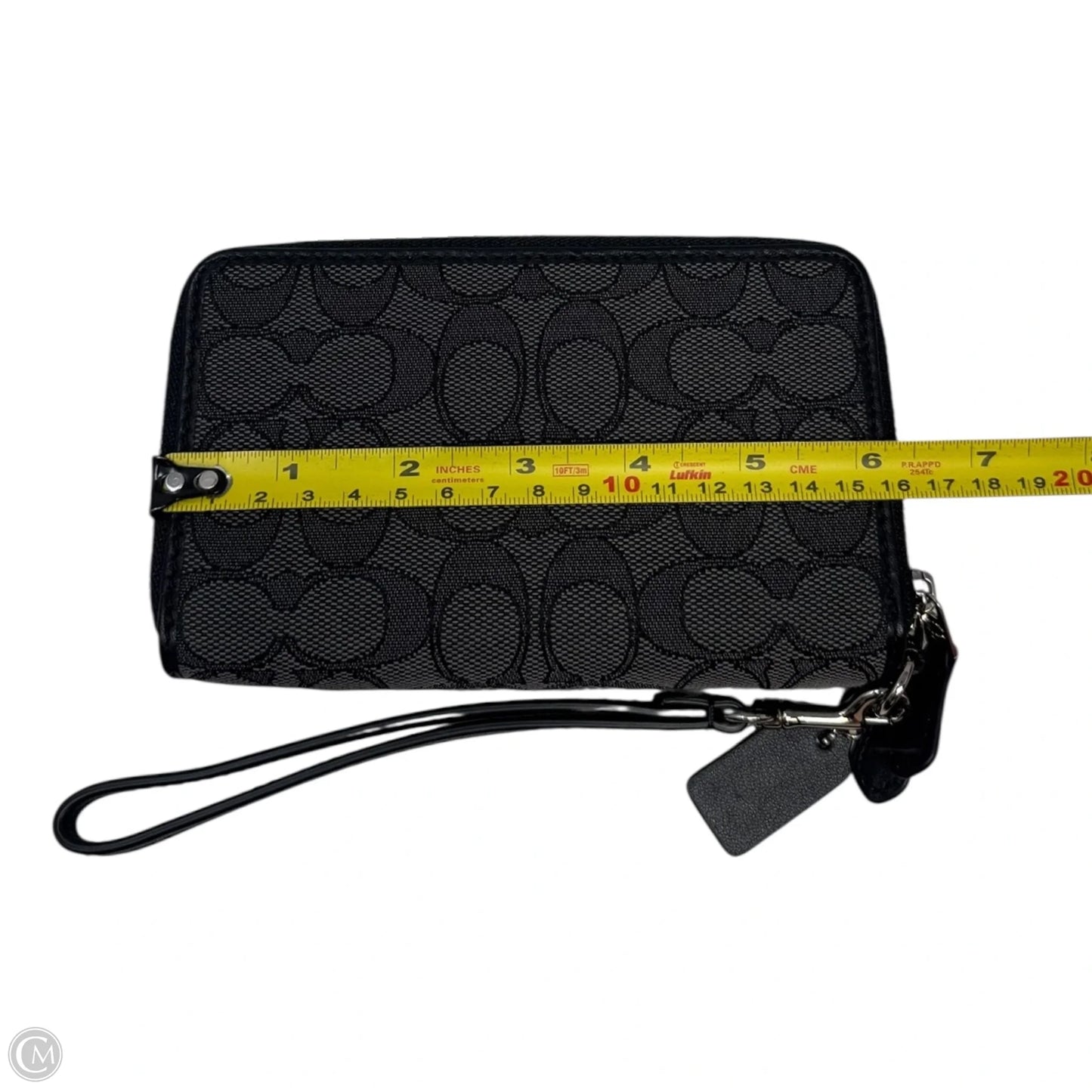 Double Zip Monogram Wristlet Designer By Coach, Size: Medium