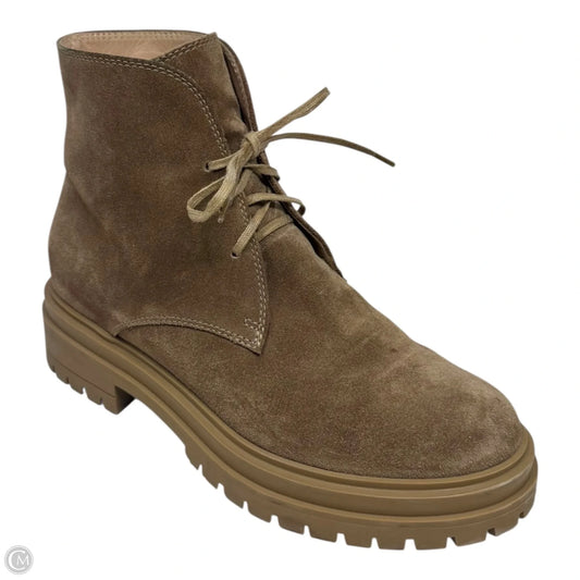 Humphrey Suede Desert Ankle Boots Designer By Gianvito Rossi In Tan, Size: 7