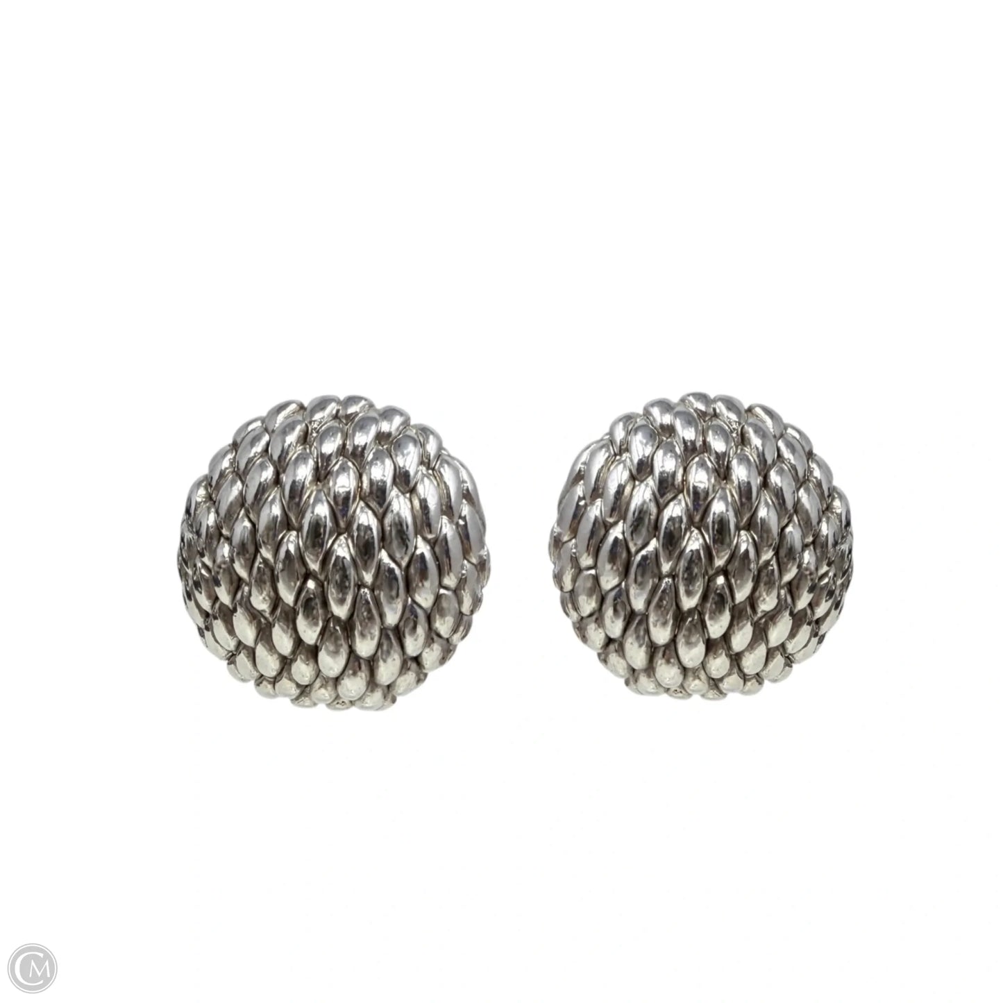 Vintage 925 Sterling Silver Textured Woven Stud Earrings